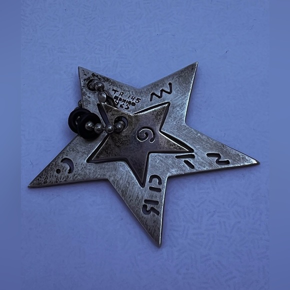 925 pendant open star tribal marked TR-145 Silver double Pendant 2” 13 grams - Picture 9 of 9